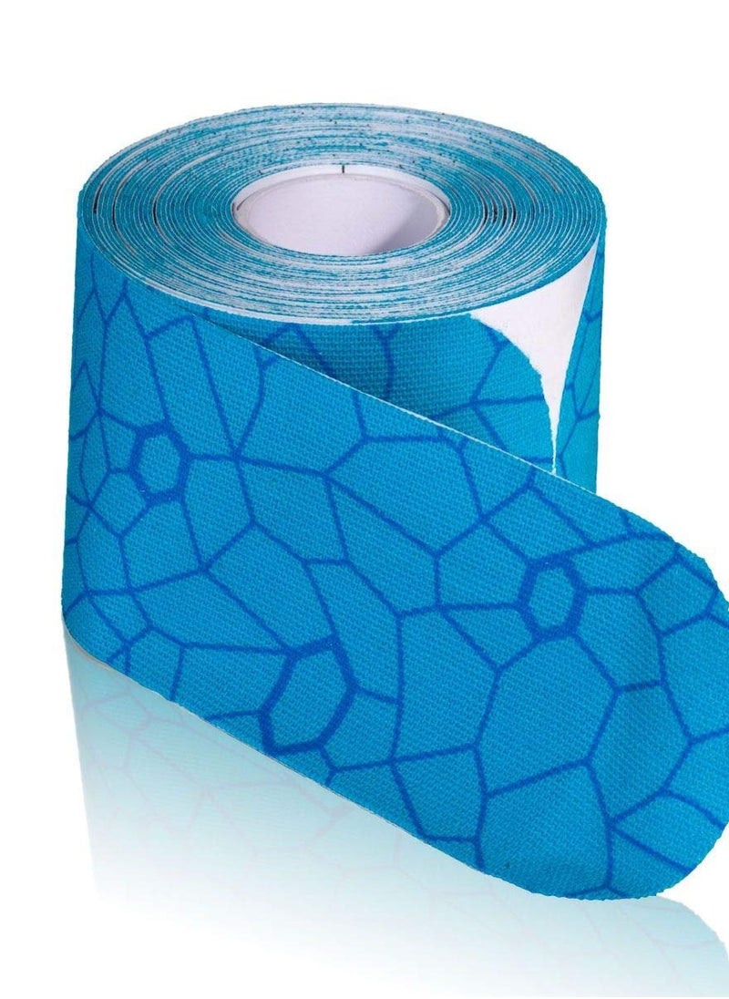 TheraBand - Kinesiology Tape Waterproof Physio Tape for Pain Relief Muscle and Joint Support, Standard Roll with Xact Stretch Application Indicators (blue) - Image 1