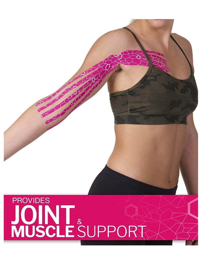 TheraBand - Kinesiology Tape Waterproof Physio Tape for Pain Relief Muscle and Joint Support, Standard Roll with Xact Stretch Application Indicators (blue) - Image 1