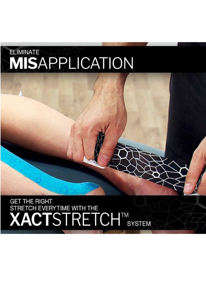 TheraBand - Kinesiology Tape Waterproof Physio Tape for Pain Relief Muscle and Joint Support, Standard Roll with Xact Stretch Application Indicators (blue) - Image 1