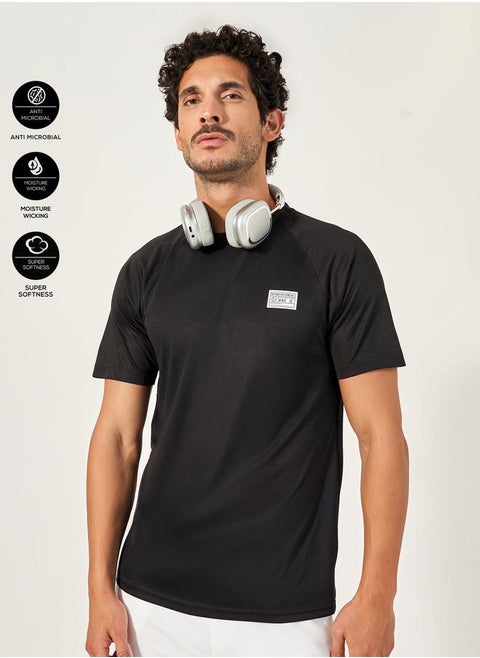Raglan Sleeves Mesh Insert Regular Fit T-Shirt