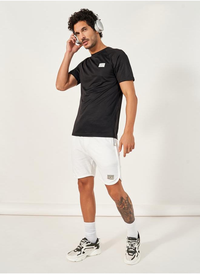 Raglan Sleeves Mesh Insert Regular Fit T-Shirt