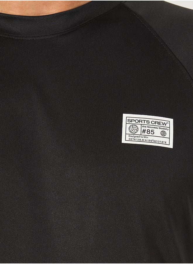 Raglan Sleeves Mesh Insert Regular Fit T-Shirt