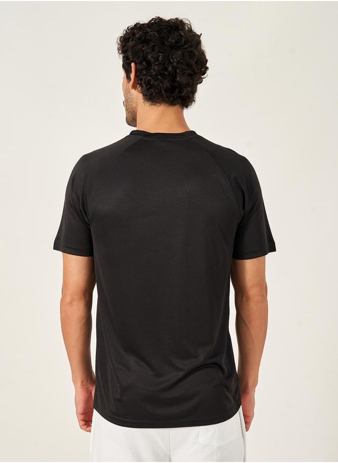 Raglan Sleeves Mesh Insert Regular Fit T-Shirt