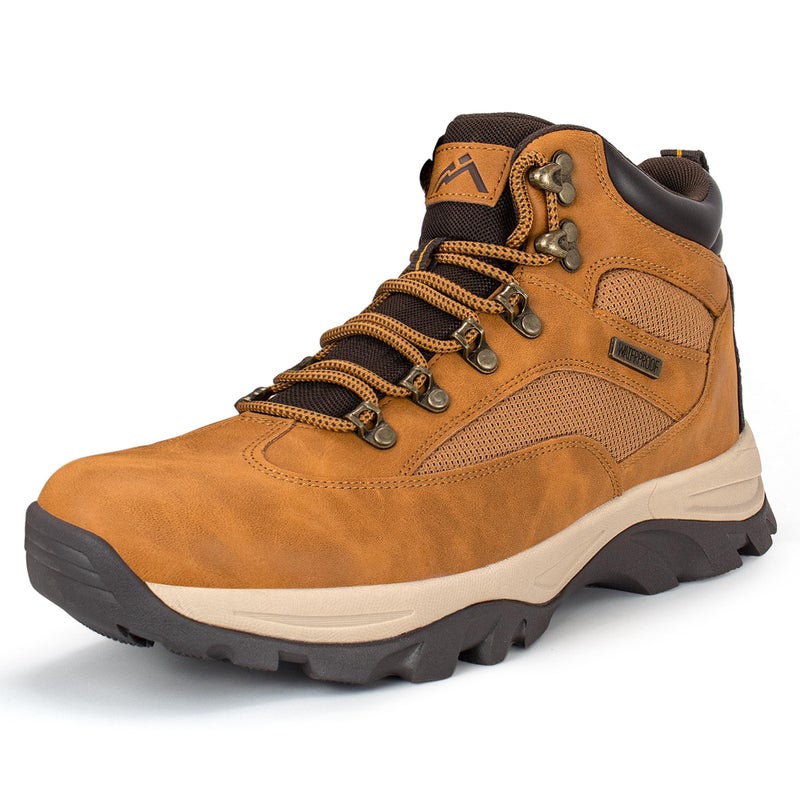 CC-Los Men's Waterproof Hiking Boots Outdoor Relaxed Fit Lightweight Wheat Size 13 - Image 1