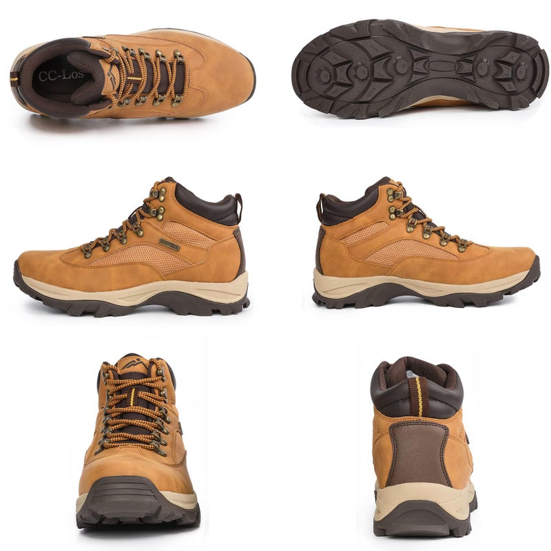 CC-Los Men's Waterproof Hiking Boots Outdoor Relaxed Fit Lightweight Wheat Size 13 - Image 4