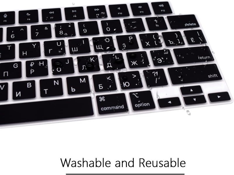 WYGCH Russian Keyboard Cover For MacBook Air 2025-2022 34.5cm 38.1cm M4 M3 M2 A3240 A3241 A3113/A3114/A2681/A2941; Pro 2025-2021 35.6 16 cm 1 inch 2.4 inch inch cm M4 M4 3 M2 M1 - Image 5