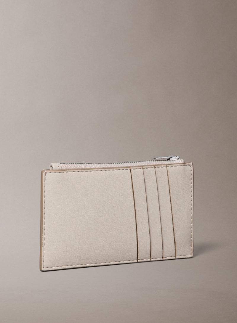 CALVIN KLEIN Foil Logo Top Zip Card Holder - Image 2