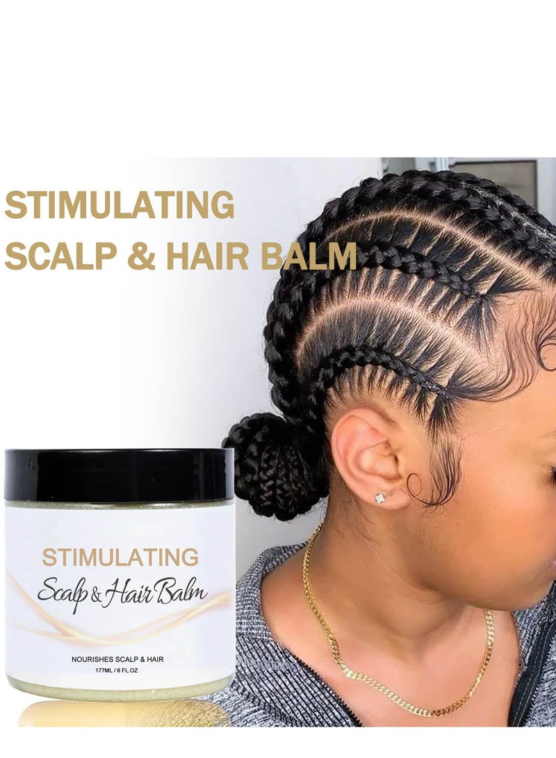 EELHOE Stimulating Scalp and Hair Balm for Hair Growth, Mango & Shea Butter, Nourishing Jojoba Oil, Peppermint & Rosemary Oil, Vitamin E, Scalp Care, Hair Care, Moisture, Shine & Strength, 6 oz - Image 3