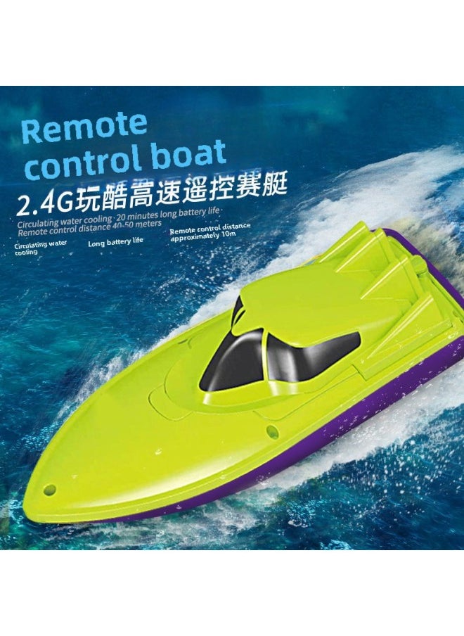 Remote Control Water Airship Wireless Electric Children Speedboat Water Toy Boat Model Super Large High Speed Remote Control Submarine-Color:30cm Remote Control Boat Blue One Rechargeable Battery, About 100 Minutes Of Play Time-Specification:Official Standard Configuration  - Image 3