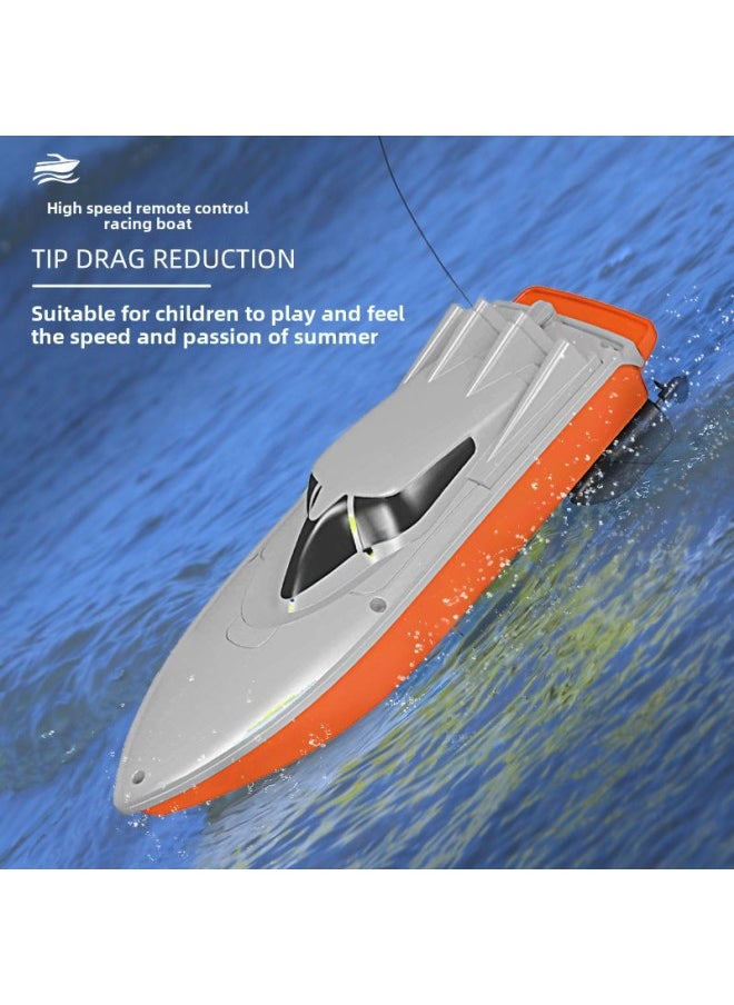 Remote Control Water Airship Wireless Electric Children Speedboat Water Toy Boat Model Super Large High Speed Remote Control Submarine-Color:30cm Remote Control Boat Blue One Rechargeable Battery, About 100 Minutes Of Play Time-Specification:Official Standard Configuration  - Image 5