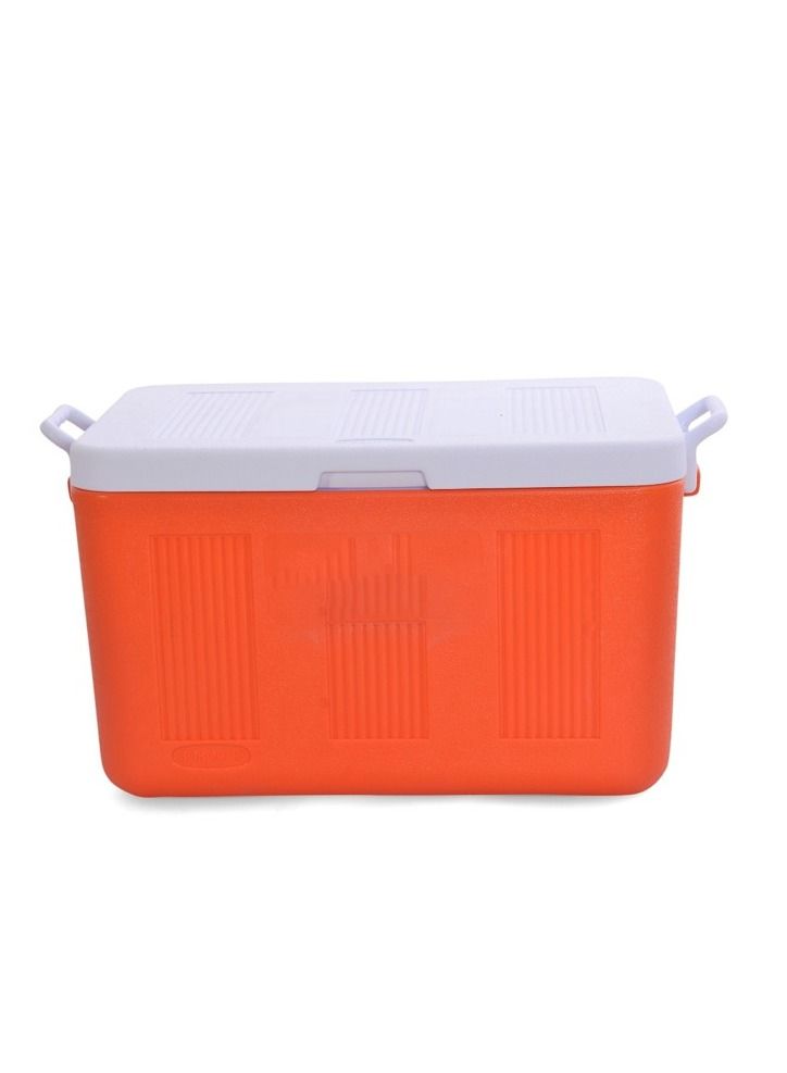 45L Ice Cooler Box Outdoor Use Drink Food Cooler Storage Box Orange/White  - Image 1