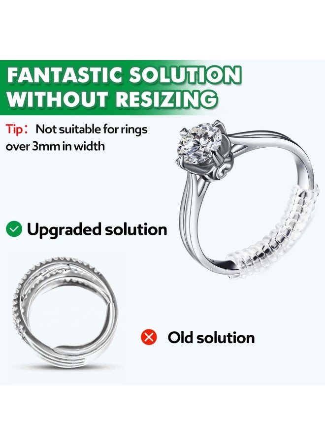 Anpro - Anpro 15 Pack Ring Size Adjuster - with 3 Sizes Clear Ring Sizer Adjuster for Loose Rings Spiral Silicone Tightener Set Invisible Ring Guards Please See The Below Picture for The Steps - Image 1