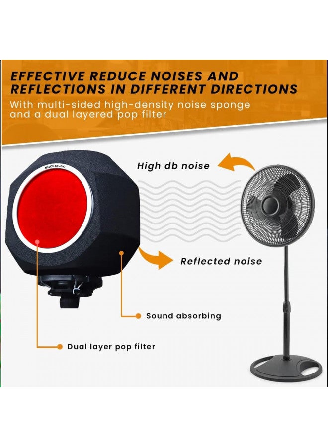 Melon Studio Melon Studio Microphone windscreen Pop Filter for Mic, Vocal Isolation Booth Portable Equipment, Shield Acoustic Recording Filter and Noise, Reflection reducing soundproof Cover Foam - Image 2