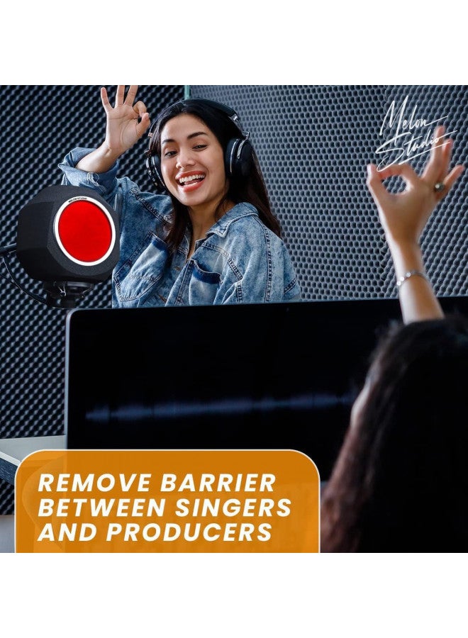 Melon Studio Melon Studio Microphone windscreen Pop Filter for Mic, Vocal Isolation Booth Portable Equipment, Shield Acoustic Recording Filter and Noise, Reflection reducing soundproof Cover Foam - Image 4