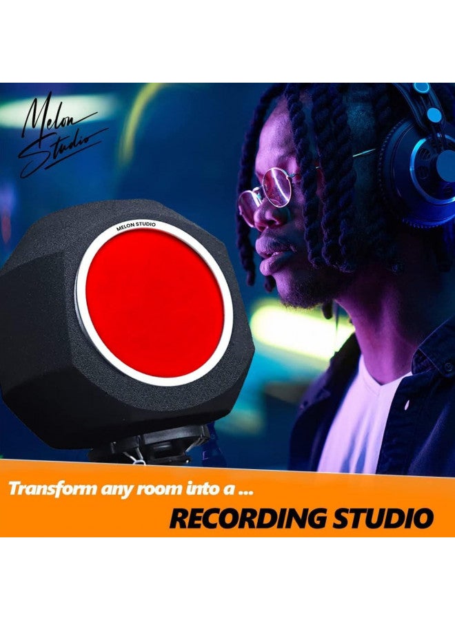 Melon Studio Melon Studio Microphone windscreen Pop Filter for Mic, Vocal Isolation Booth Portable Equipment, Shield Acoustic Recording Filter and Noise, Reflection reducing soundproof Cover Foam - Image 1
