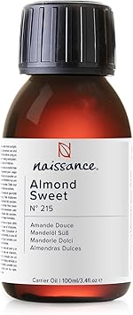 Naissance Sweet Almond Oil No 215 100ml for Skin Hair Massage Nails Cuticles Ears Face Body Natural Skin Care Carrier Oil for Aromatherapy - Image 1