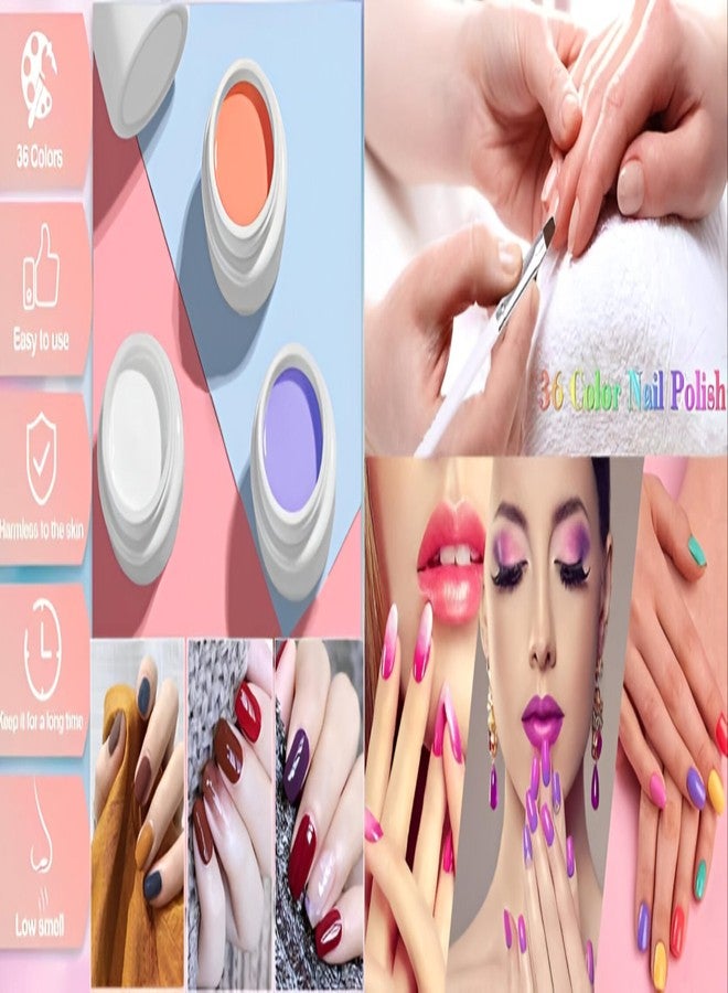 ADOERE مجموعة أدويري لطلاء الأظافر بتقنية الأشعة فوق البنفسجية، 36 لونًا، طلاء جل نقي قابل للإزالة بتقنية LED، مجموعة تدوم طويلًا للاستخدام المنزلي وفي الصالونات (متعدد الألوان) - Image 3