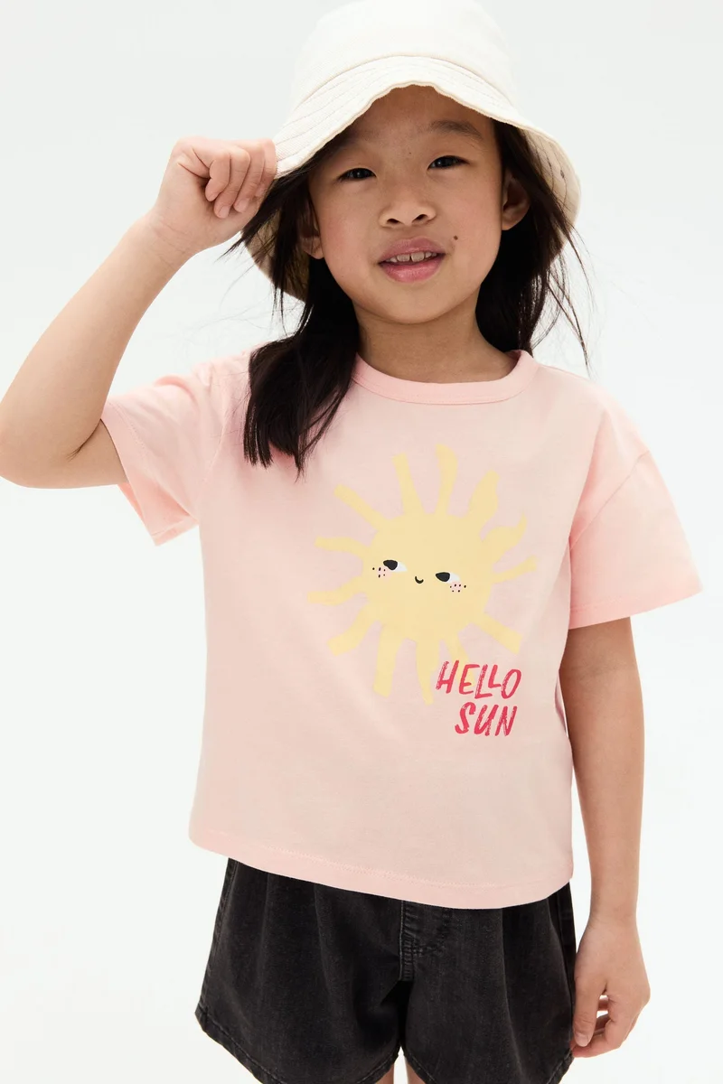 اتش اند ام Printed jersey top