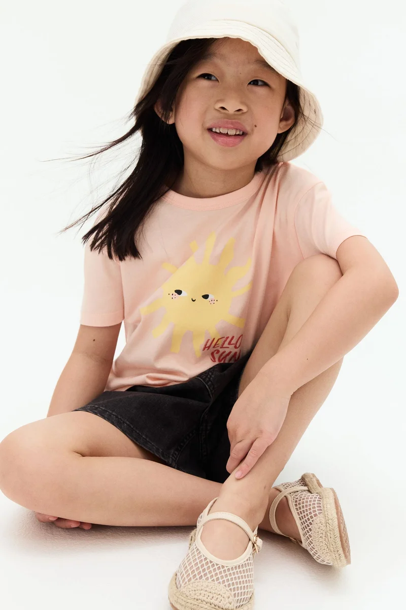 اتش اند ام Printed jersey top