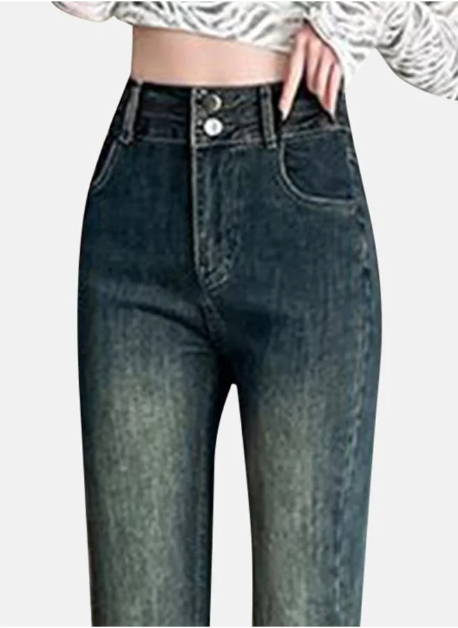 يونيكي Blue Bootcut High-Rise Cotton Light Fade Jeans
