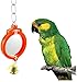 Litewoo Bird Mirror Toy with Bell Swing Hanging Ringer Leather Mirror Toy Parrot Cage Accessories Decoration for Small and Medium Parakeet Cockatiel Finch Lovebird Conure Budgie Cockatoo African Grey D - Image 3