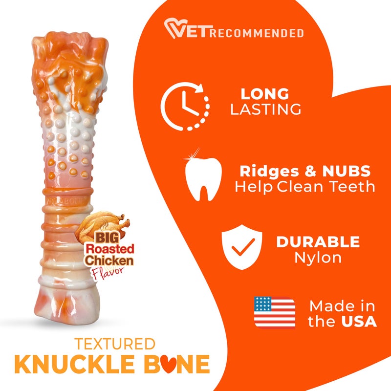 Nylabone Limited Edition 70th Birthday Textured Bone Power Chew Toy for Dogs, Durable & Tough Dog Toys for Aggressive Chewers, Roasted Chicken Flavor, X-Large Dogs - 50+ lbs (1 Count) - Image 3