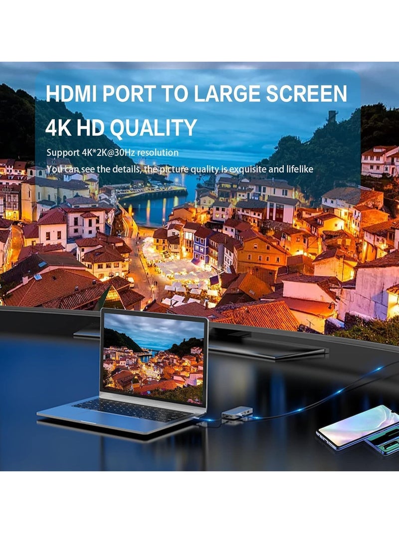 JAJEEK 10-in-1 USB C Hub Docking Station with 4K HDMI, VGA, USB 3.0, Ethernet, SD/TF Card Reader, 3.5mm AUX – Multi-Port Adapter for MacBook Pro & Type C Laptops – Fast Data Transfer, High-Resolution Display & Seamless Connectivity - Image 4