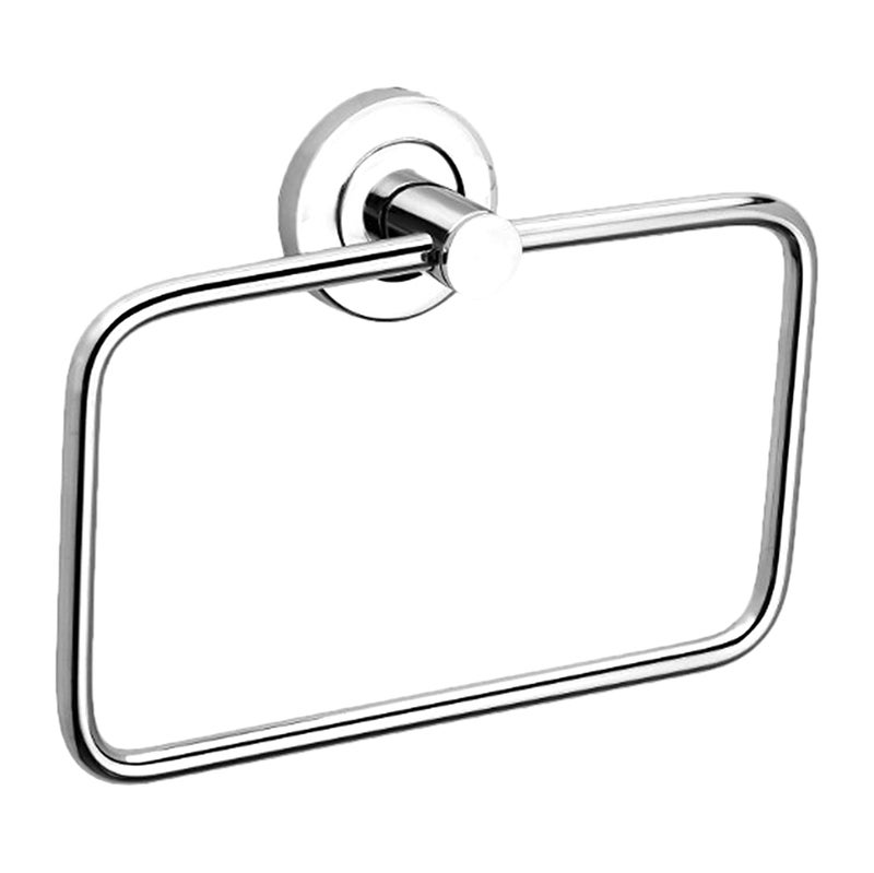 Eleganza Stainless Steel Towel Ring for BathroomChrome Square Pack of 1  - Image 2