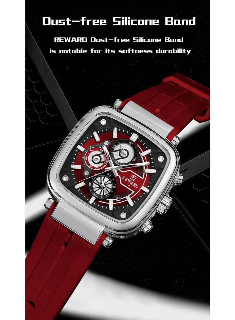 REWARD RD831509 RED REWARD WATCH 44MM SIZED CASE FUTURISTIC TECHNO 3D DIAL - Image 1