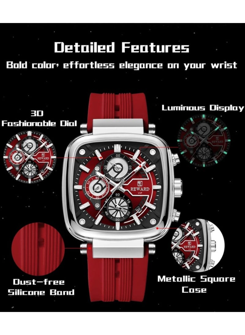REWARD RD831509 RED REWARD WATCH 44MM SIZED CASE FUTURISTIC TECHNO 3D DIAL - Image 4