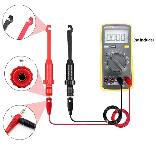 KAWISH 2PCS Multimeter Test Leads Set Electric Wire Piercing Probe Clip, Automotive Insulation Back Probes with 4mm Banana Plug Test Leads for for Diagnostic Electrical Testing - Image 3