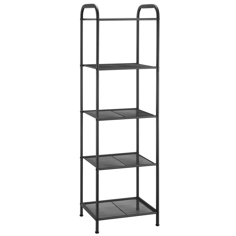 MAX Houser Storage Rack with ShelfIndustrial Style Extendable Plant Stand Standing Shelf Units for Kitchen Bathroom OfficeLiving Room Balcony Kitchen Charcoal Gray 5 Tier