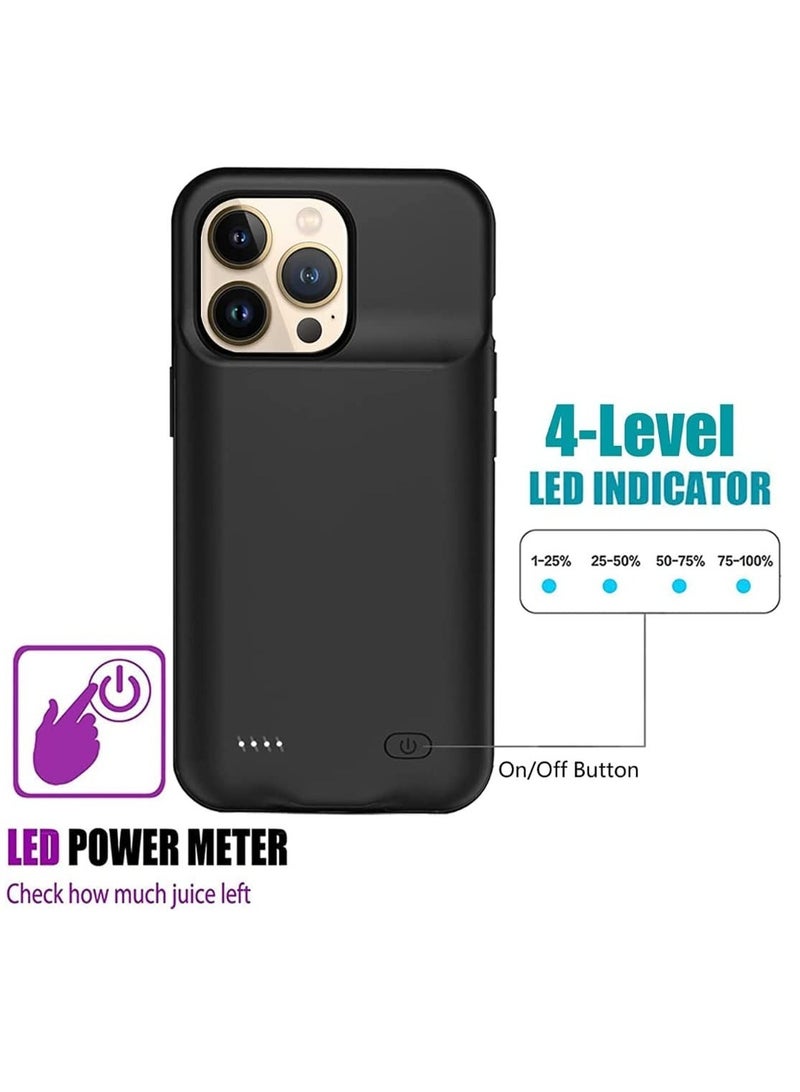 Protective Battery Case Cover For Apple iPhone 13 Pro Max 4500mAh Black - Image 2