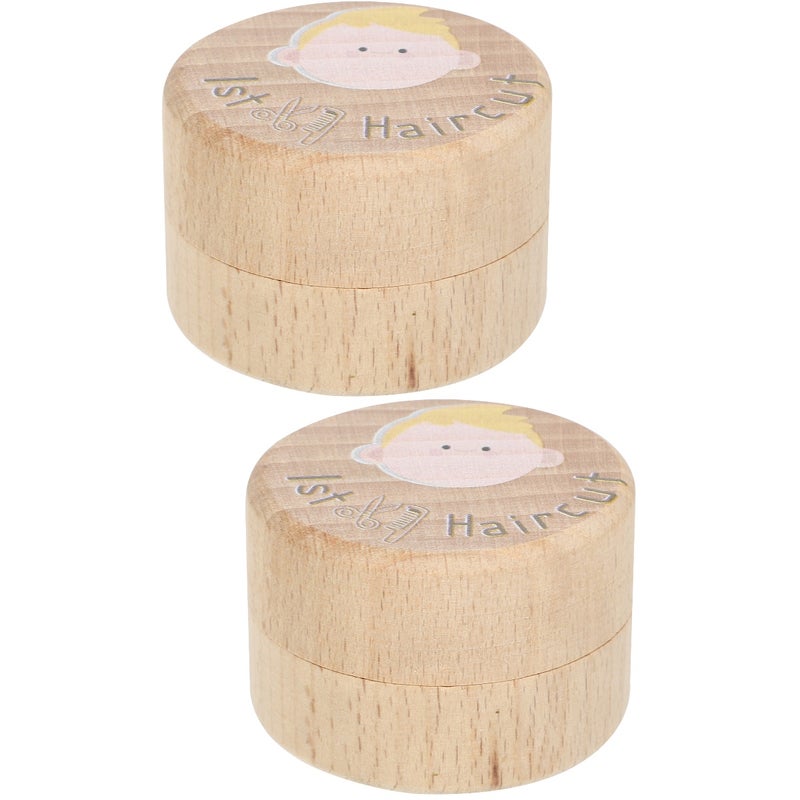 2pcs First Haircut Box Haircut Storage Holder Container For Baby Boys Girls - Image 1