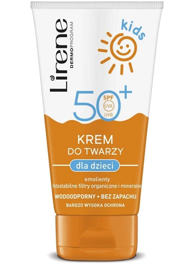 LIRENE كريم واقي من الشمس للوجه للأطفال، SPF 50+