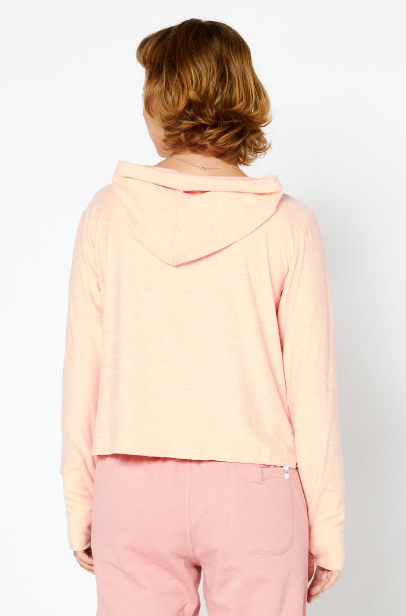 NINE WEST Women Brand Logo Long Sleeves  Hoodie, Peach - Image 3