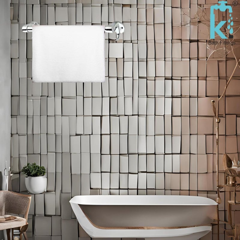 KI Luxurious Brass Towel Rod/Towel Holder with Hook for Bathroom/Kitchen 24 inch - Image 2