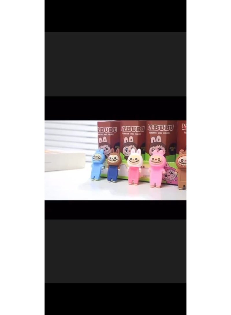 Labubu Hipsters Blind Box Set  Cute PVC Cartoon Figure Dolls, Attachable Phone Stickers, Mystery Collectible Toys for Car & Desktop Decoration, Removable Adhesive, Trendy Mini Figurines, Surprise Gift for Fans - Image 4