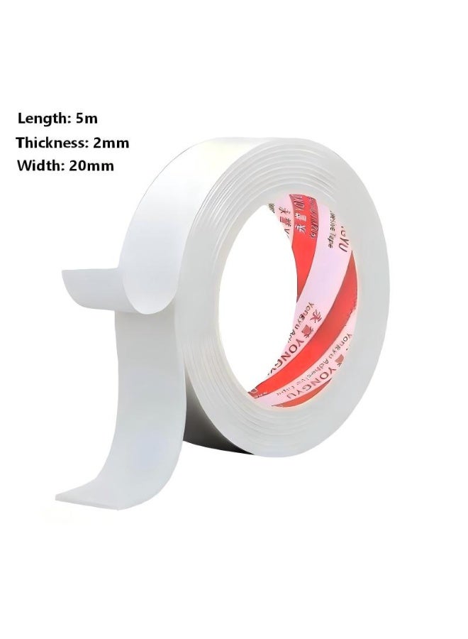 Double Sided Tape 20mm*5meter, Mounting Tape Heavy Duty, Removeable PE Foam Tape Strips, Strong Adhesive Tape Waterproof Free Damage for Paint Wall Picture Hanging Poster - Image 1