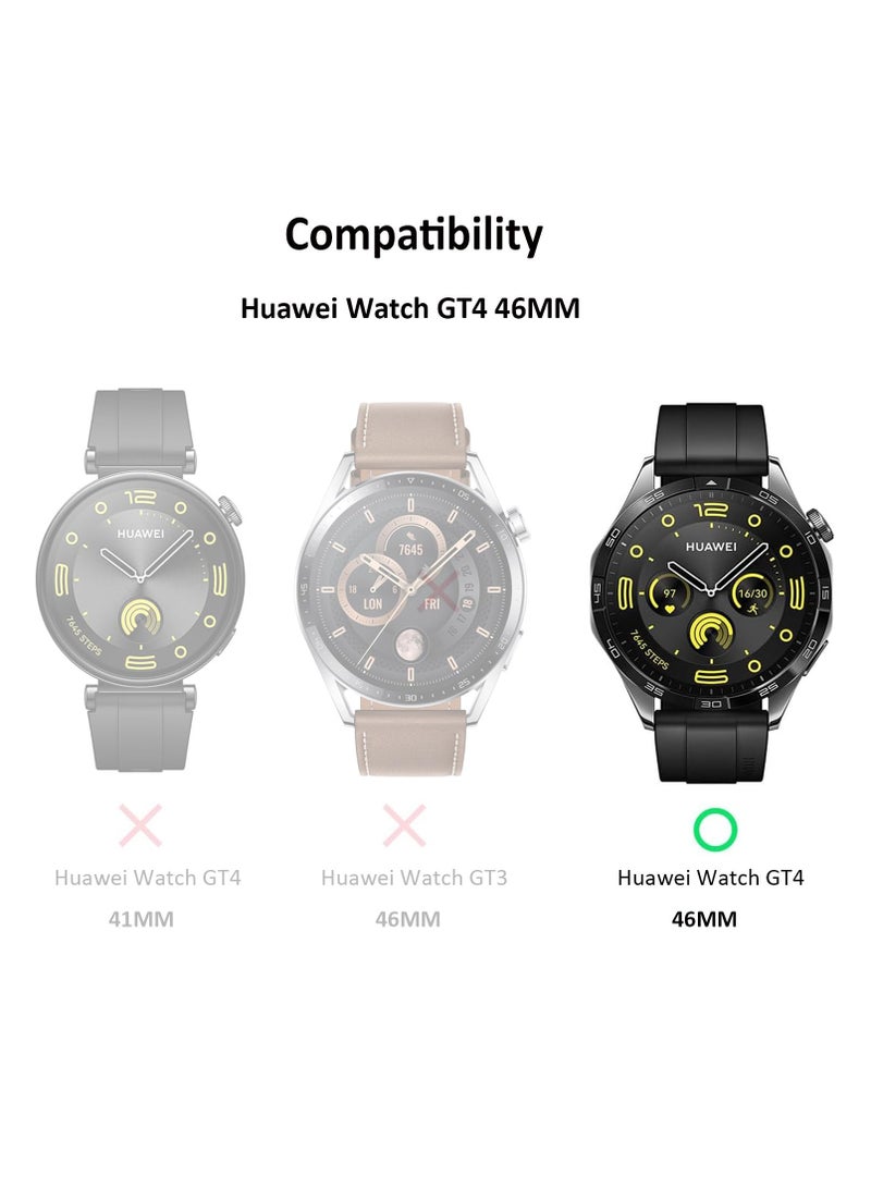 Protective Case for HUAWEI WATCH GT 4 46mm All-around Anti Scratch Shockproof Hard PC Full Cover Tempered Glass Case Compatible with Huawei Watch GT4 46mm,Black  - Image 2
