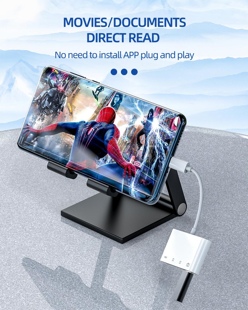 HOYULLI USB C Hub for iPhone15 Pro Max Plus iPad Air Mini Dongle(4in1) TF Micro SD Card Reader OTG Type C Charger Cable Multiport Adapter Docking Station Thunderbolt Memory MacBook Compatible for Samsung - Image 3