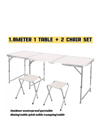 1.8m Extra-Long Folding Banquet Table + 2 Chairs Set – Waterproof Portable Dining Table / Picnic Table / Camping Table - pzsku/Z0F74051D9C569F6231B8Z/45/1745923379/dc0f57a9-6439-4931-a90a-884510a8feda