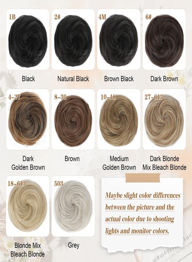 HANYUDIE Space Buns Hair Pieces 2PCS Claw Clip in Hair Bun Mini Bun Hair Scrunchies Extension for Women Girls 18/613 - Image 5