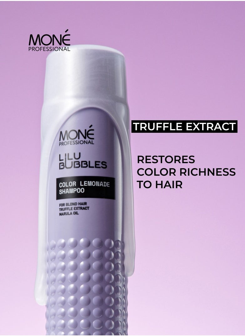MONE Professional Color Lemonade Shampoo - Shampoo For Bleached Hair With Plant-based Keratin For Intense Hydration, Elasticity, And Shine, Marula Oil For Restoration And Easier Detangling, Protects From External Factors And Heat Damage, Truffle Extract Rich In Amino Acids, Proteins, And Minerals Restores Damaged Locks, Enhances Color Vibrancy, And Strengthens Hair, 300ml  - Image 4