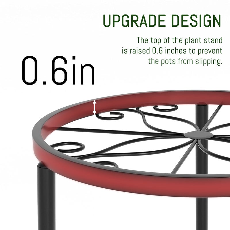 Linpla 5-Pack Decent Metal Plant Stands, Heavy Duty Flower Pot Stands for Multiple Plant, Anti-Rust Iron Plant Pot Shelf, Decoration Racks for Home Indoor and Outdoor (5 Pack Black) - Image 3