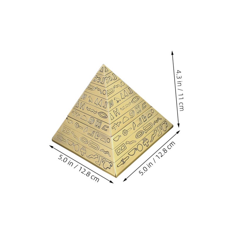European Style Pyramid Ashtray with Retro Lid Smokeless Decorative Home Office - Image 3