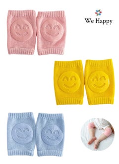 We Happy 3 Pairs Baby Crawling Knee Pads - Anti Slip Unisex Toddler Leg Warmer, Safety Walking Protectors  - Image 1