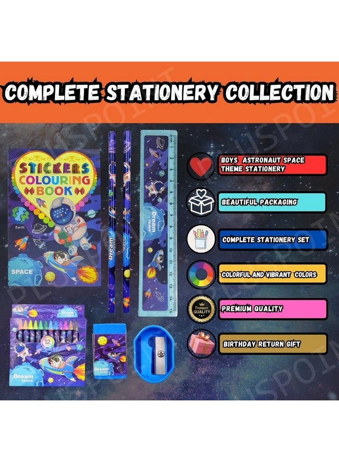 PLUSPOINT Cartoon Stationery Gift Set for Kids Pack of 8 Pcs Stationery Items for Kids useful gift Cartoon Stationary Set Return Gift School Accessories for Kids Gift Items for Birthday - Image 2