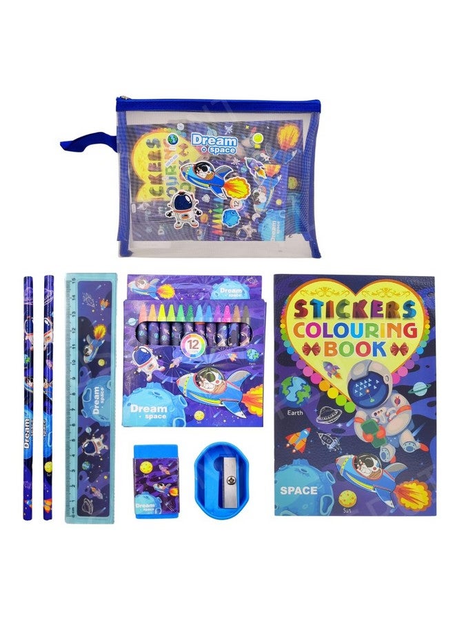 PLUSPOINT Cartoon Stationery Gift Set for Kids Pack of 8 Pcs Stationery Items for Kids useful gift Cartoon Stationary Set Return Gift School Accessories for Kids Gift Items for Birthday - Image 1