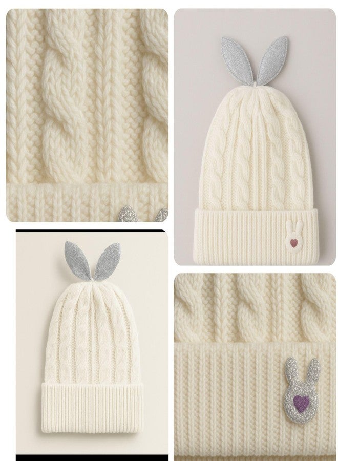 FAMWRAPZ Soft Woolen Cap for Baby Boys & Girls | Warm Winter Cap for 6 to 12 Months Babies | Stylish Knitted Cap for Infants White - Image 4